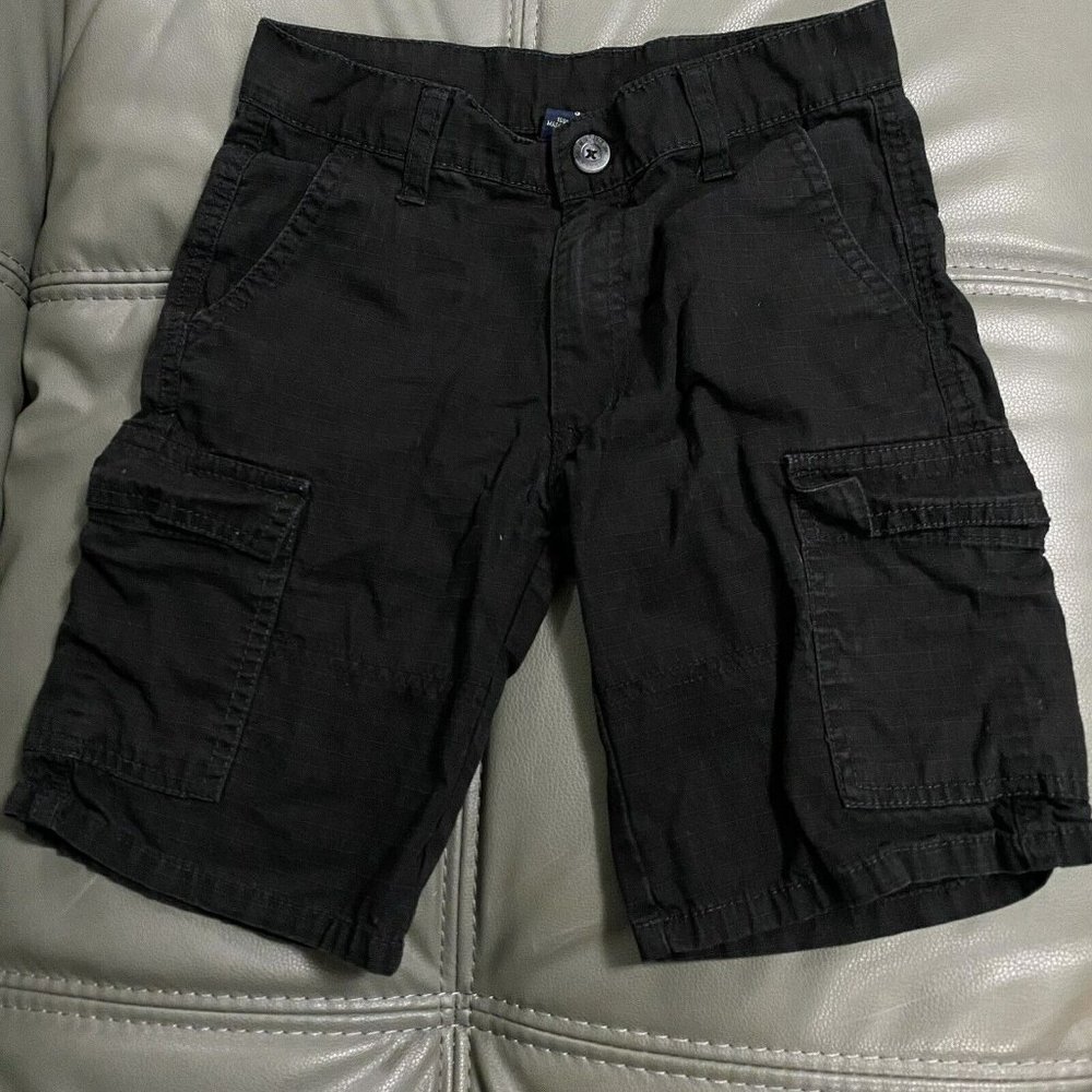 US Polo Assn Boys Black Cargo Shorts 5 Pockets